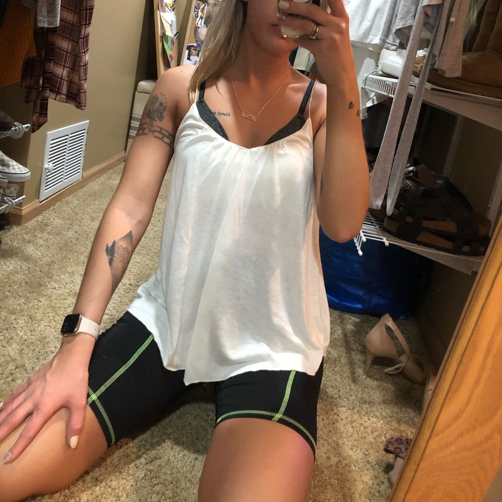 White flowy tank top